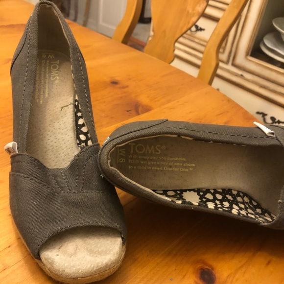 Toms Shoes - TOMS wedges in slate grey, size 6! Toms Shoes - TOMS wedges in slate grey, size 6!